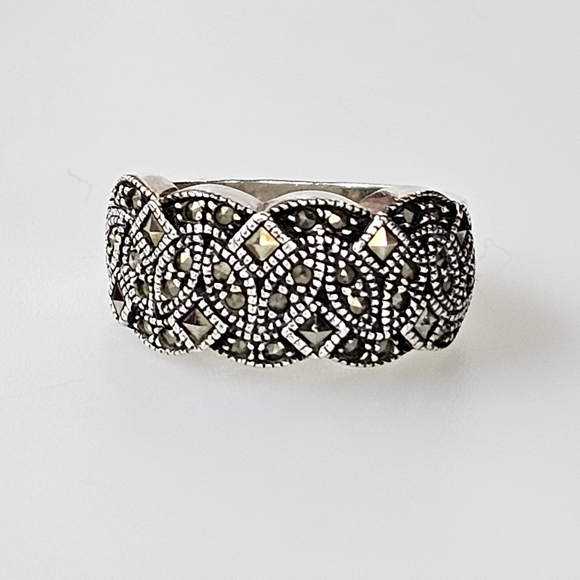 Judith Jack Jewelry - Vintage Judith Jack Marcasite Ring Sterling Silver Size 6.5